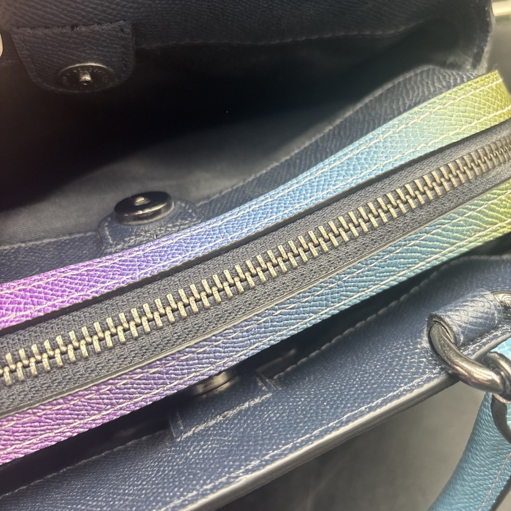 Coach Mini Lillie Carryall Rainbow Ombré Satchel 10"x7" No. A2080-91055 Purple - Picture 8 of 12